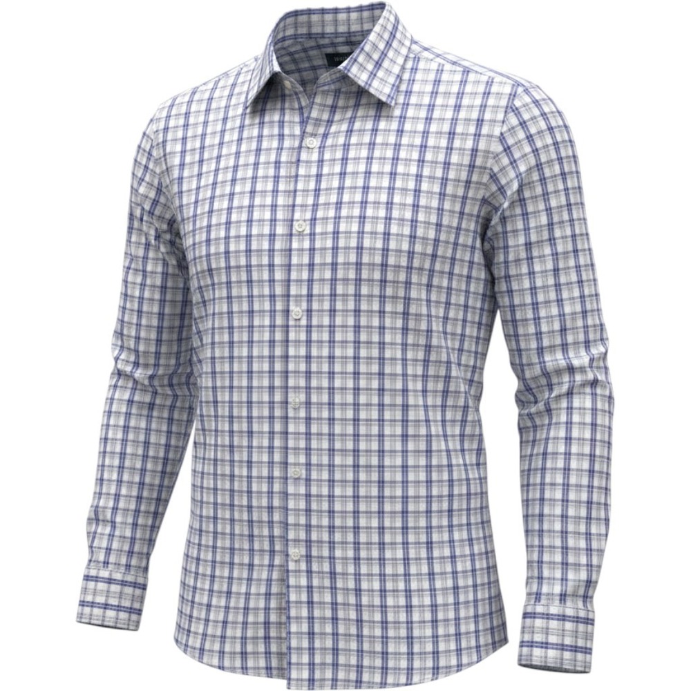 Banana Republic Mens Non-Iron Classic Fit Plaid Shirt Purple White L‎ 16-16.5